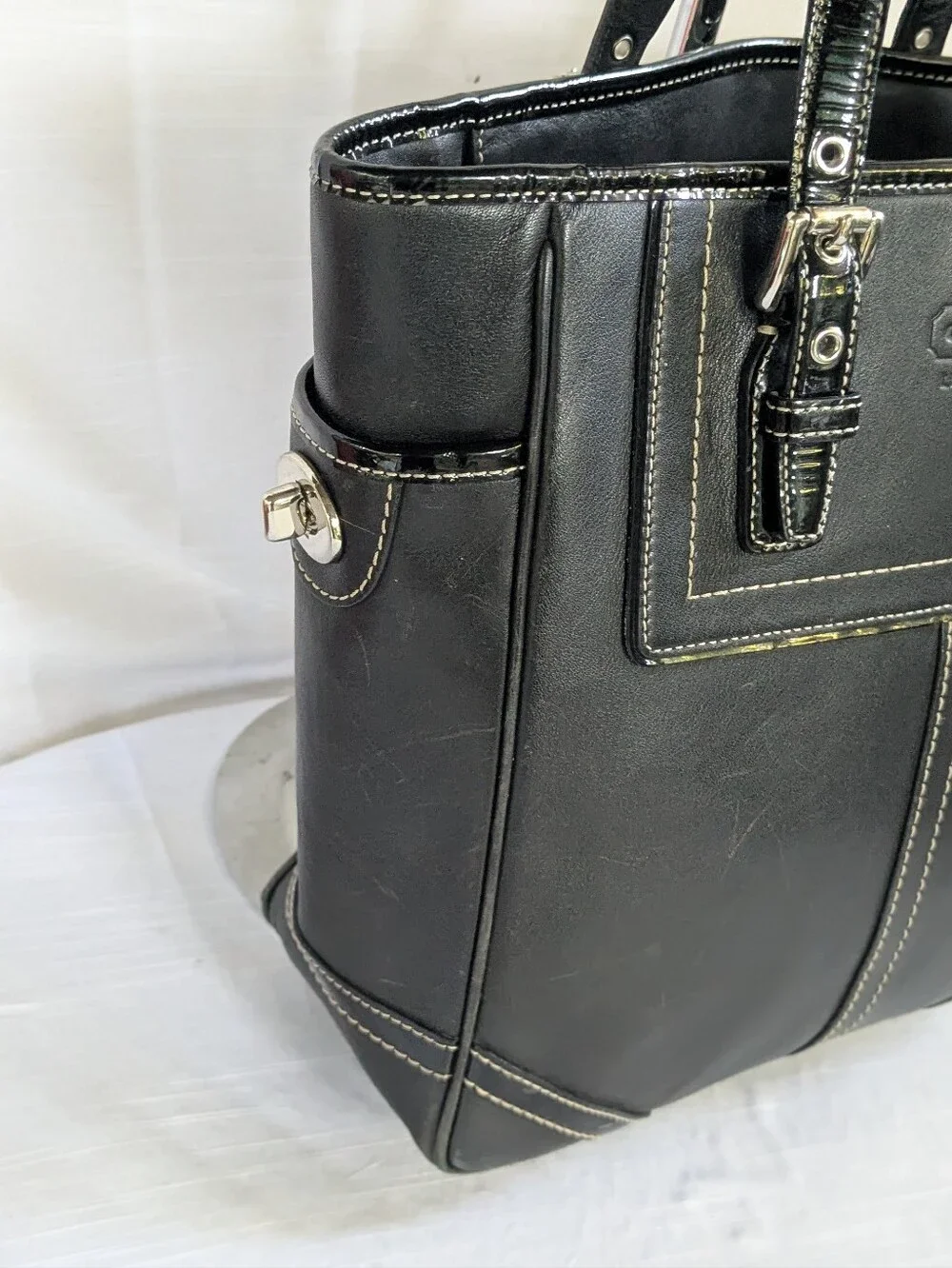 Coach structured leather